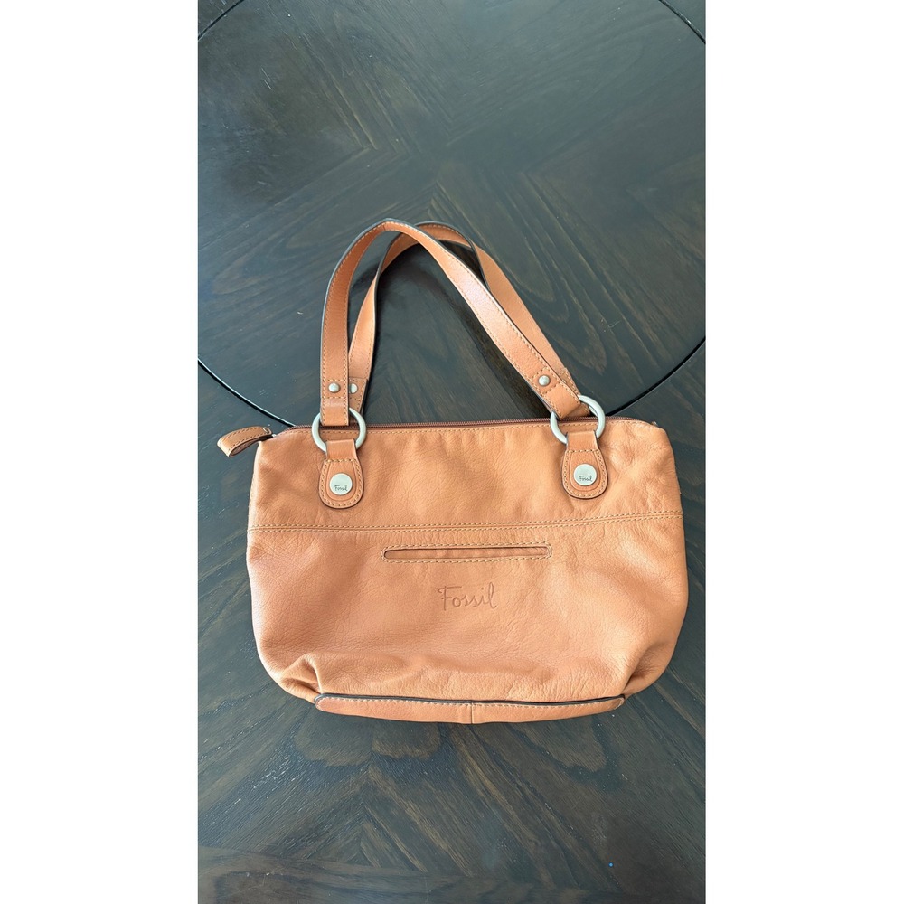 Fossil Shoulder Bag Women Small Tan Excellent Leather Satchel